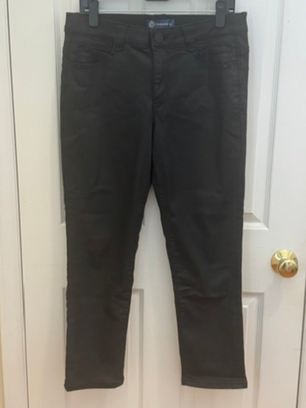Democracy Black Coated Ankle Jeans, Size 12